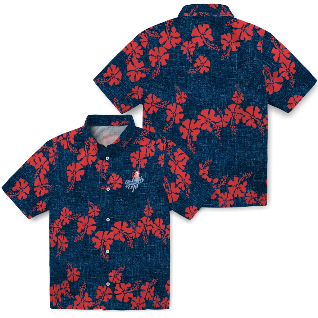 Los Angeles Dodgers Hawaiian Shirt - 50th State Flower | Hula Hawaiian Shirts