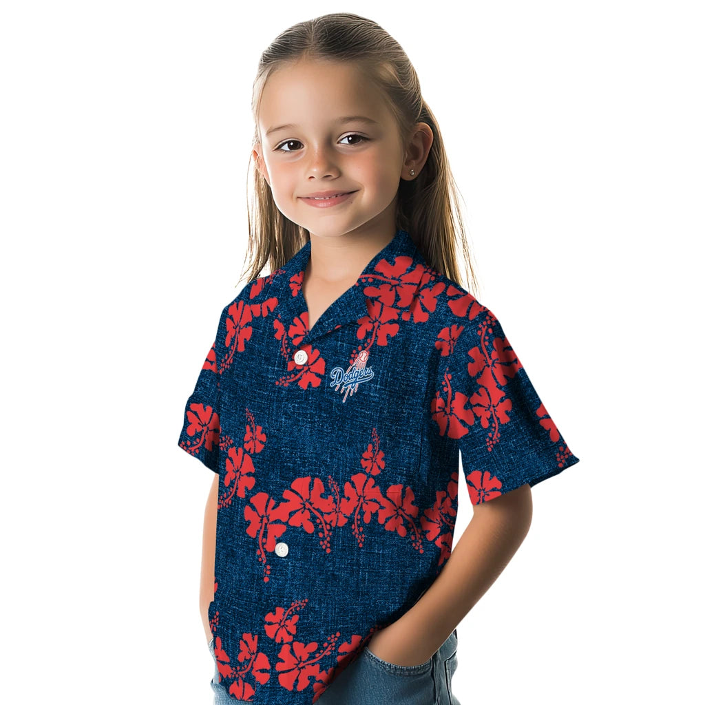 Los Angeles Dodgers Hawaiian Shirt - 50th State Flower | Hula Hawaiian Shirts