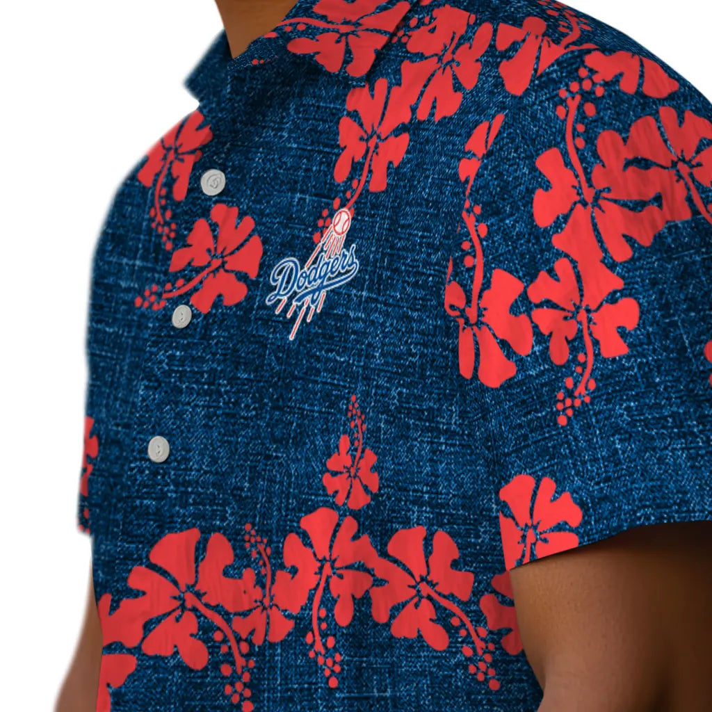 Los Angeles Dodgers Hawaiian Shirt - 50th State Flower | Hula Hawaiian Shirts