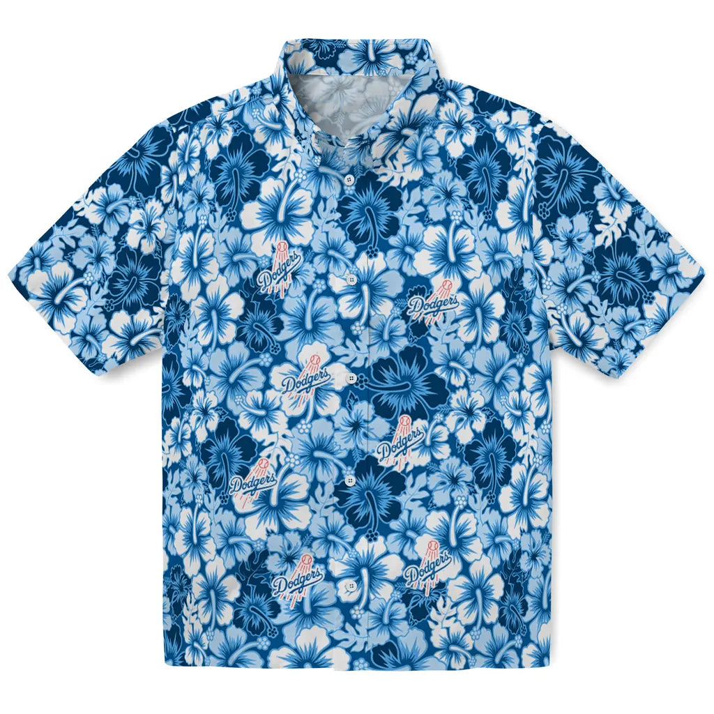 Los Angeles Dodgers Hawaiian Shirt - Hibiscus Blooms | Hula Hawaiian Shirts
