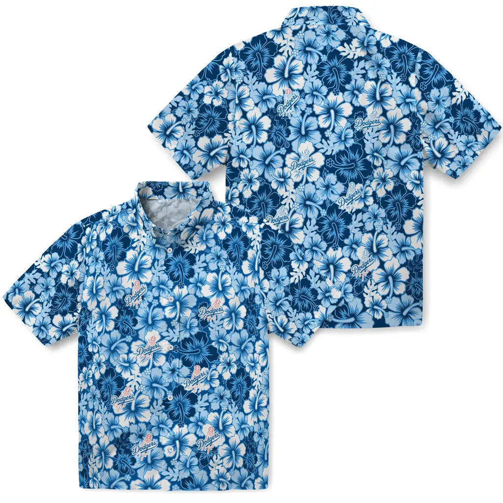 Los Angeles Dodgers Hawaiian Shirt - Hibiscus Blooms | Hula Hawaiian Shirts