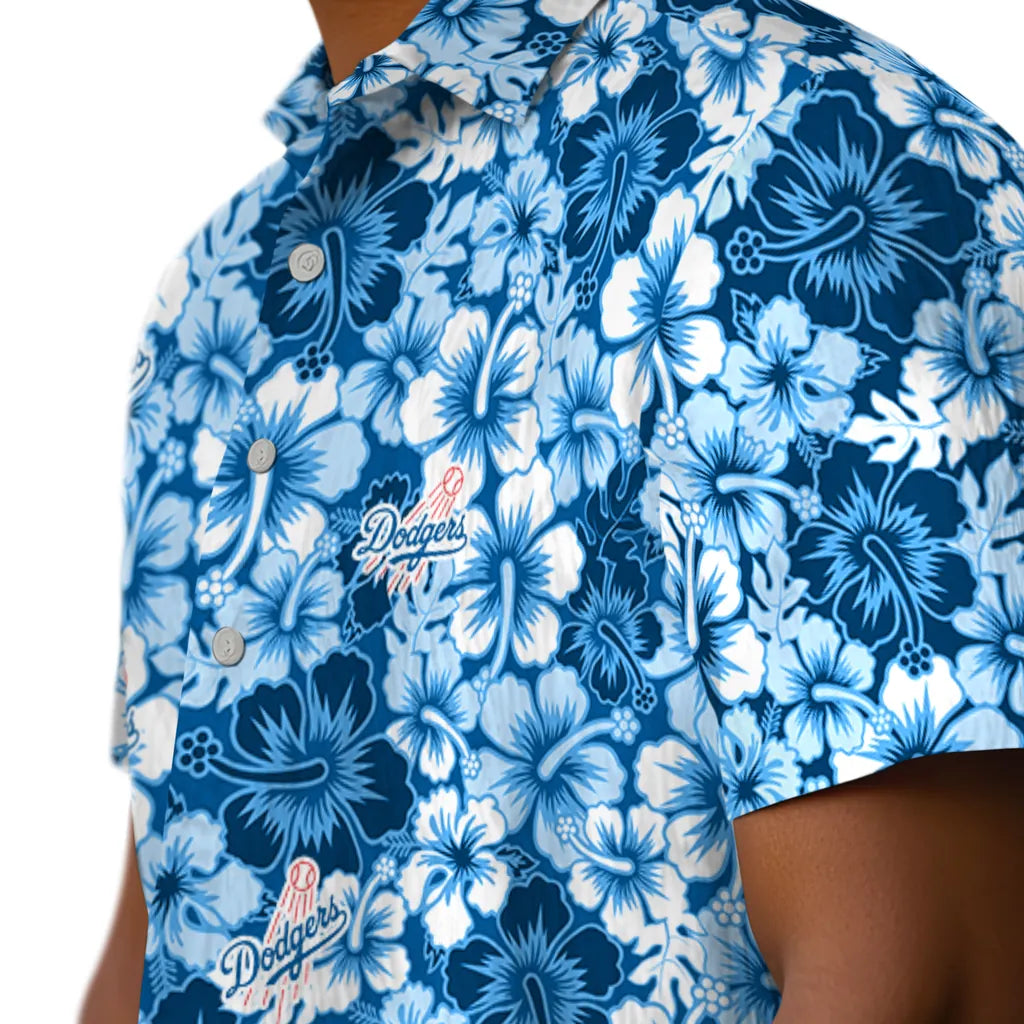 Los Angeles Dodgers Hawaiian Shirt - Hibiscus Blooms | Hula Hawaiian Shirts