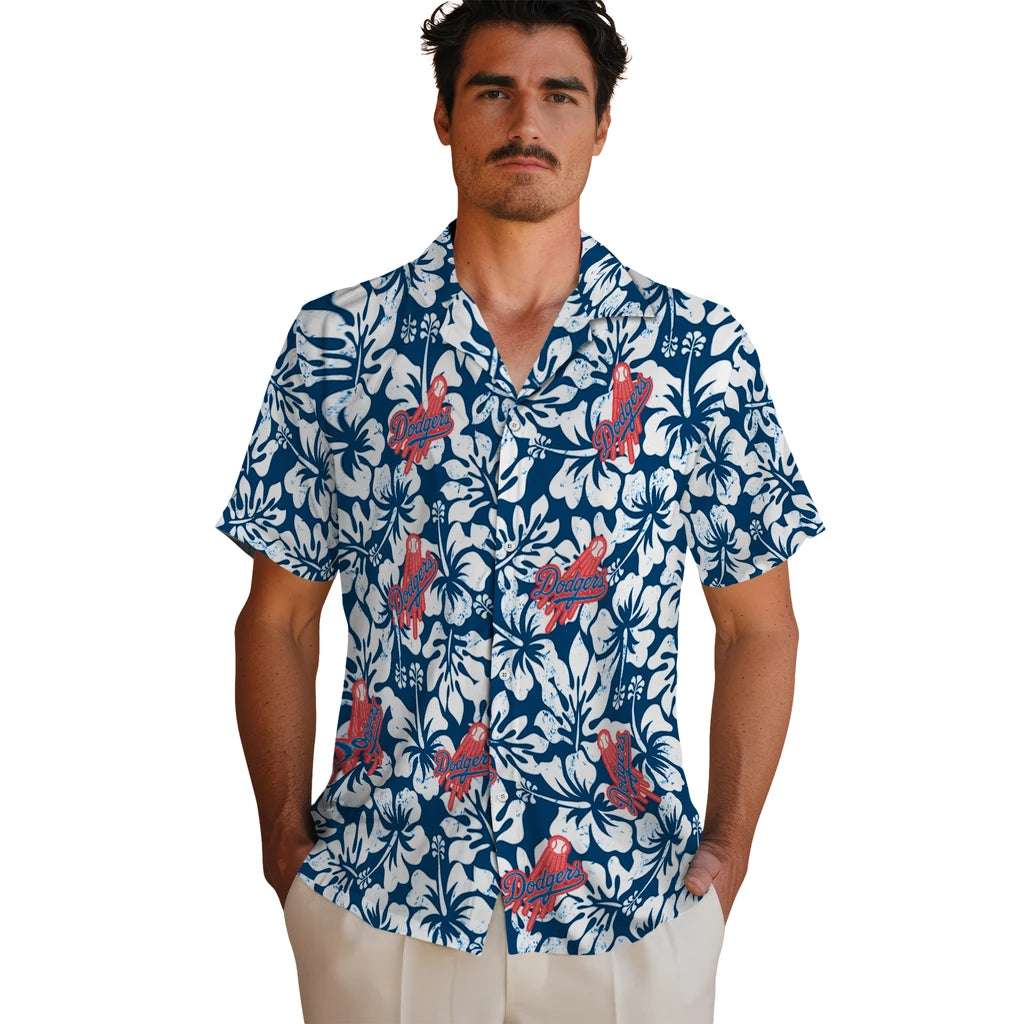 Los Angeles Dodgers Hawaiian Shirt - Hibiscus Motif | Hula Hawaiian Shirts