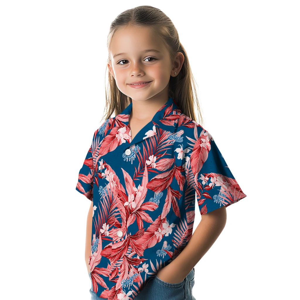 Los Angeles Dodgers Hawaiian Shirt - Palm Leaves | Hula Hawaiian Shirts