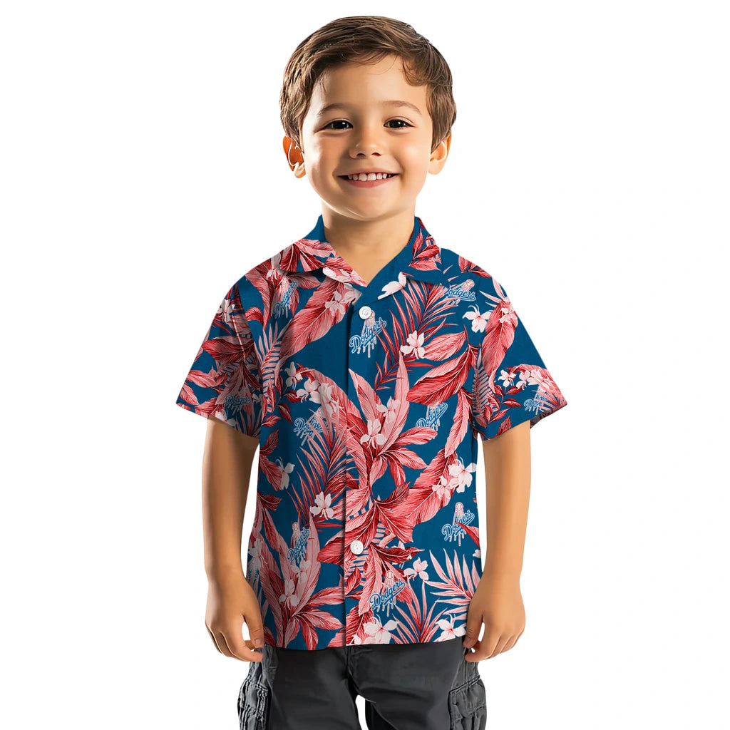 Los Angeles Dodgers Hawaiian Shirt - Palm Leaves | Hula Hawaiian Shirts