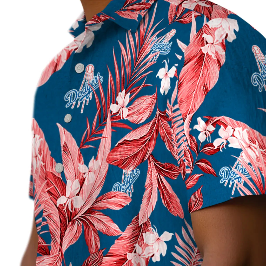 Los Angeles Dodgers Hawaiian Shirt - Palm Leaves | Hula Hawaiian Shirts
