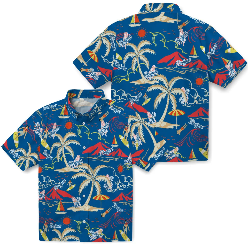 Los Angeles Dodgers Hawaiian Shirt - Palm Tree Island | Hula Hawaiian Shirts