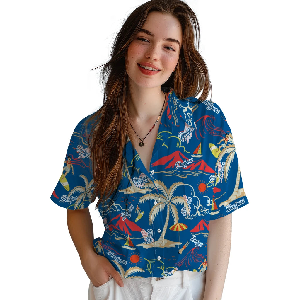 Los Angeles Dodgers Hawaiian Shirt - Palm Tree Island | Hula Hawaiian Shirts