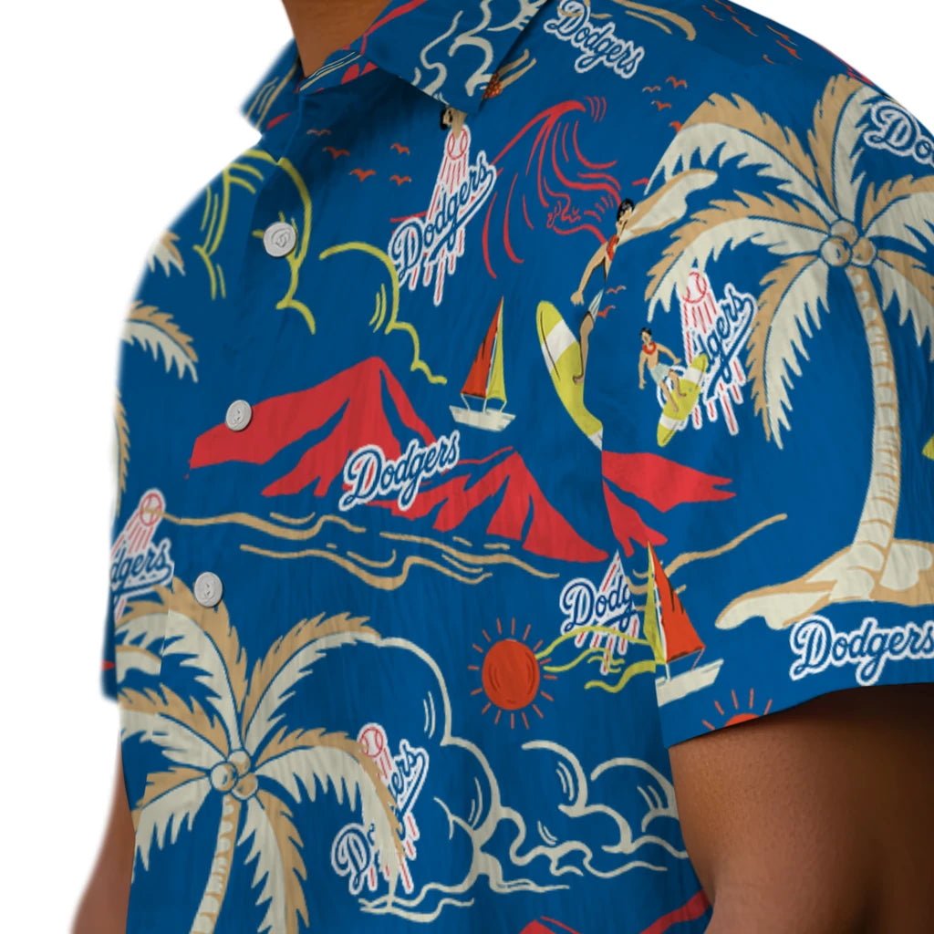 Los Angeles Dodgers Hawaiian Shirt - Palm Tree Island | Hula Hawaiian Shirts