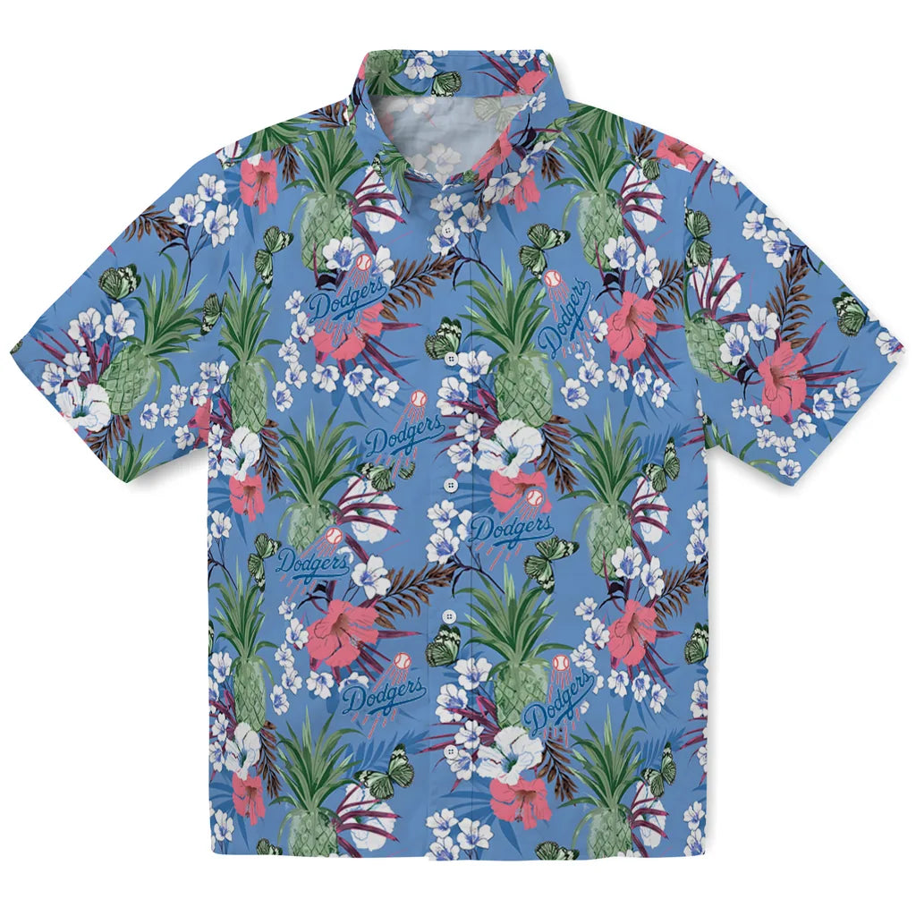 Los Angeles Dodgers Hawaiian Shirt - Pineapple Bouquet | Hula Hawaiian Shirts
