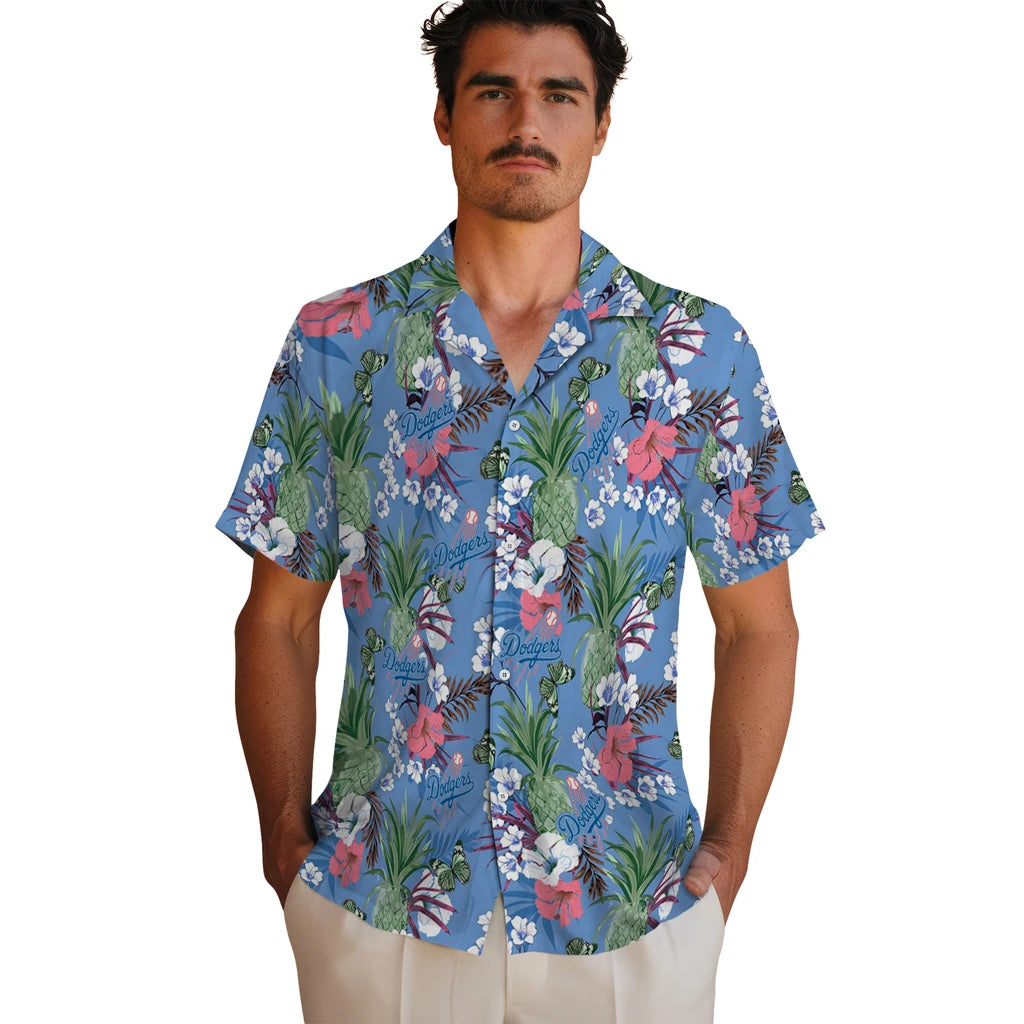 Los Angeles Dodgers Hawaiian Shirt - Pineapple Bouquet | Hula Hawaiian Shirts