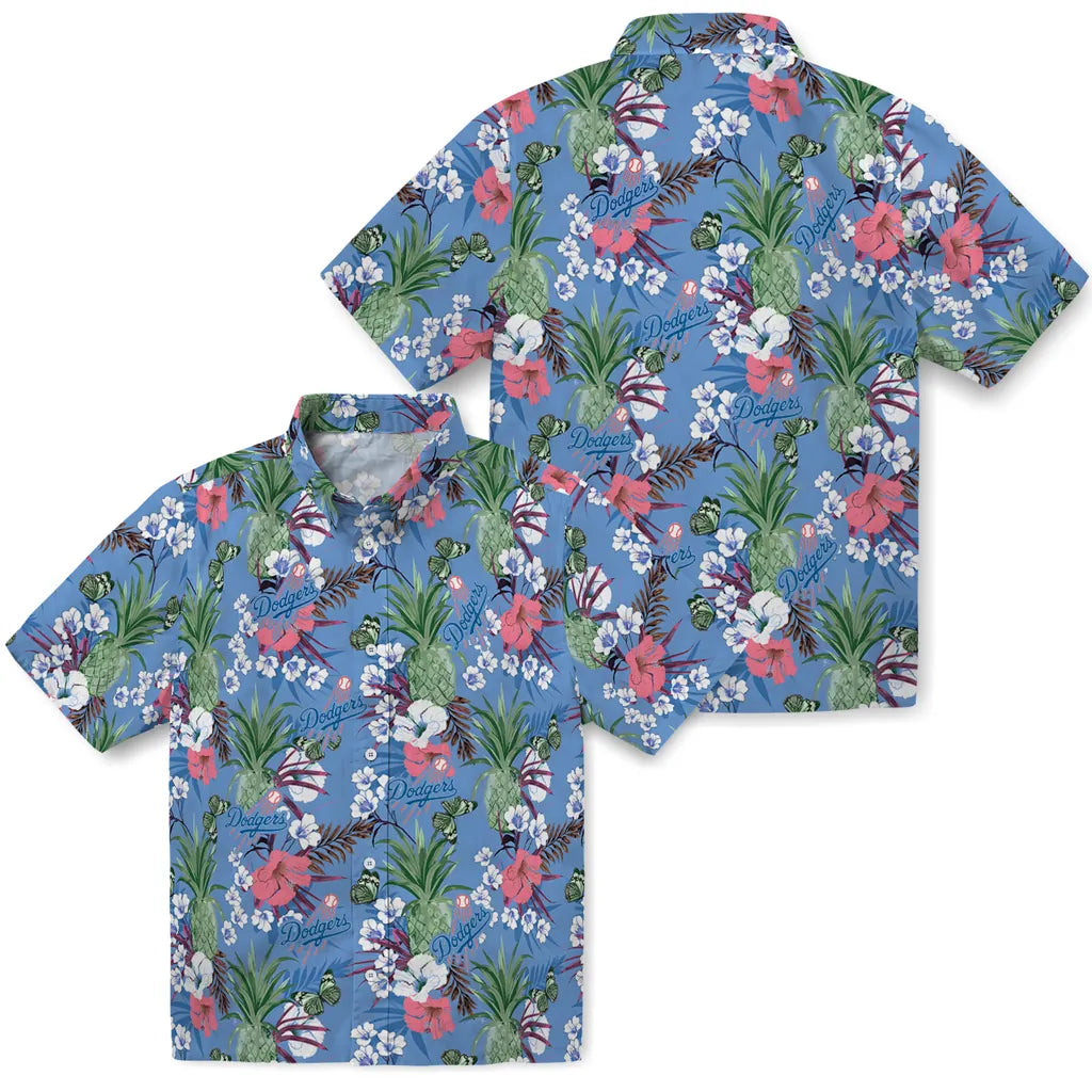 Los Angeles Dodgers Hawaiian Shirt - Pineapple Bouquet | Hula Hawaiian Shirts