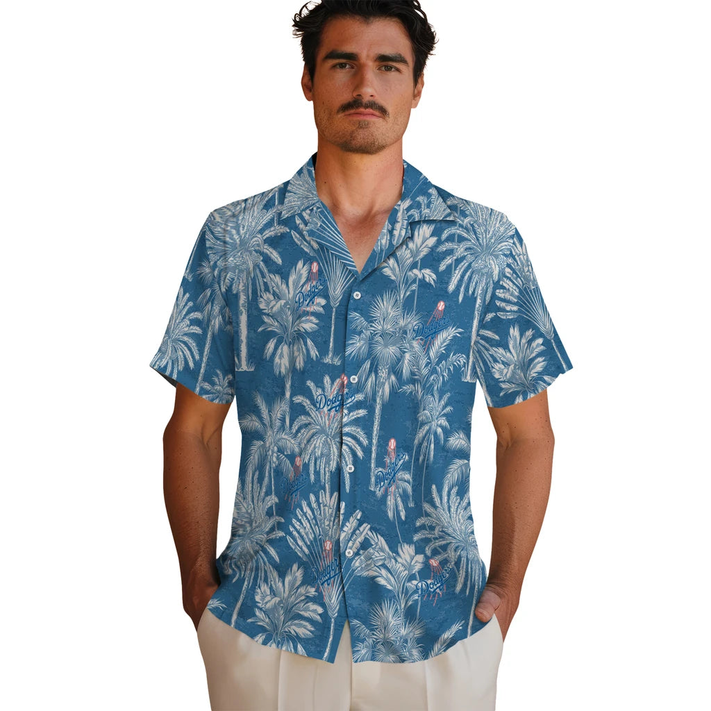 Los Angeles Dodgers Hawaiian Shirt - Vintage Palm Tree | Hula Hawaiian Shirts