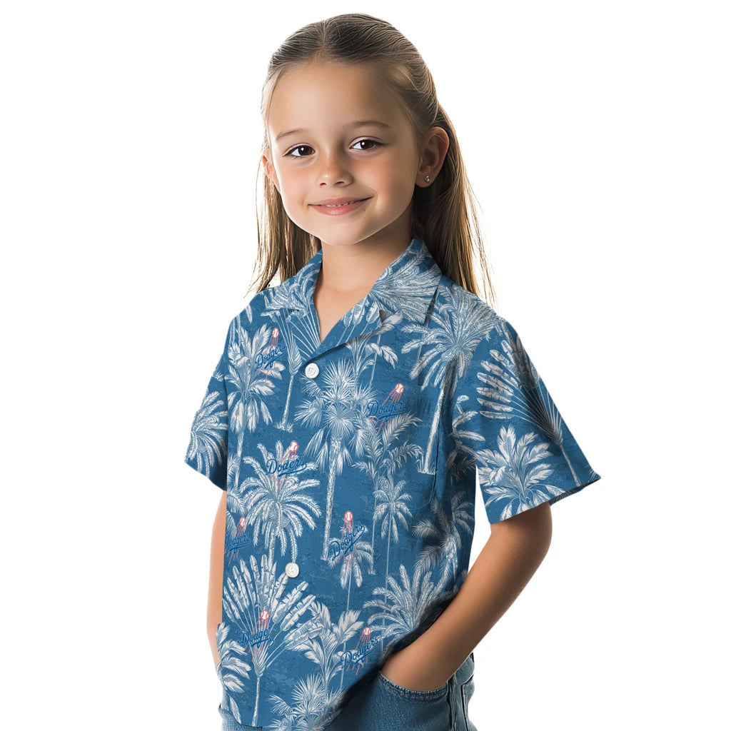 Los Angeles Dodgers Hawaiian Shirt - Vintage Palm Tree | Hula Hawaiian Shirts