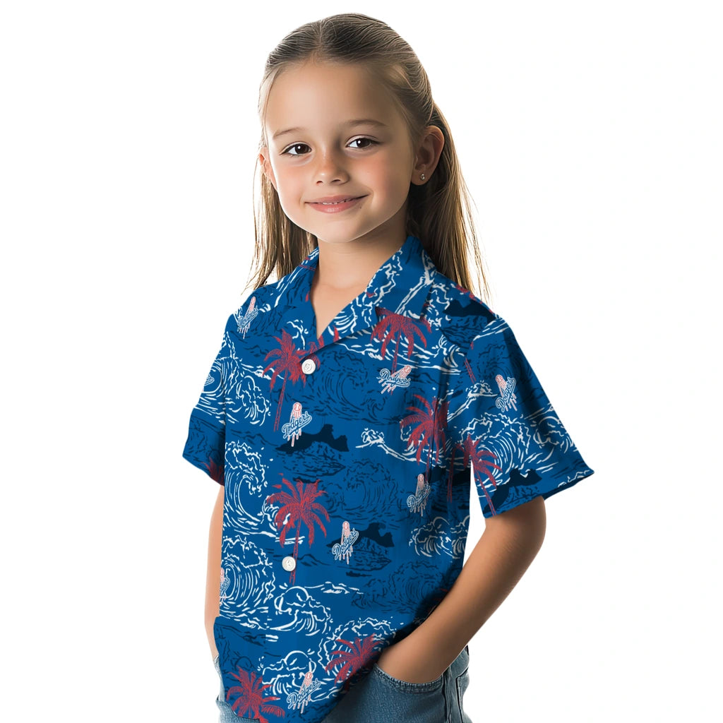 Los Angeles Dodgers Hawaiian Shirt - Wave Palm | Hula Hawaiian Shirts