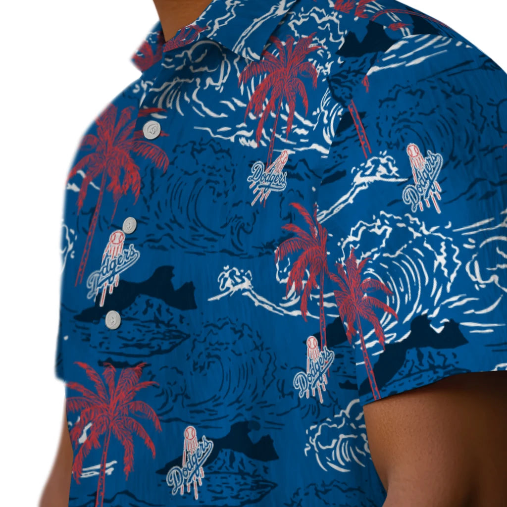 Los Angeles Dodgers Hawaiian Shirt - Wave Palm | Hula Hawaiian Shirts