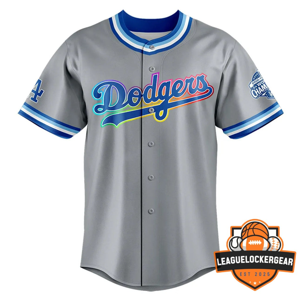 Los Angeles Dodgers Pride Champions EST 2026 Baseball Jersey - LeagueLockerGear