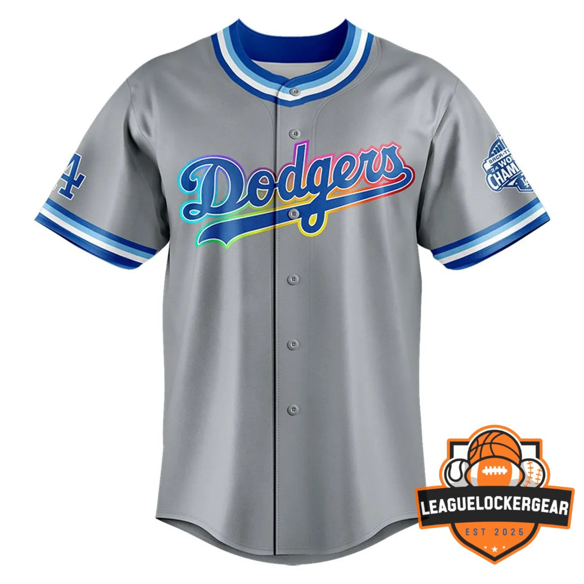 Los Angeles Dodgers Pride Champions EST 2026 Baseball Jersey - LeagueLockerGear