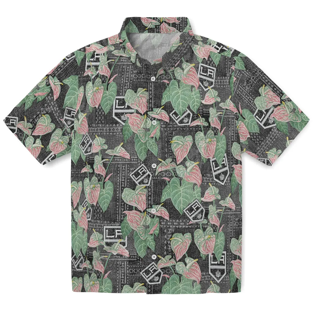 Los Angeles Kings Hawaiian Shirt - Anthurium Overlay | Hula Hawaiian Shirts