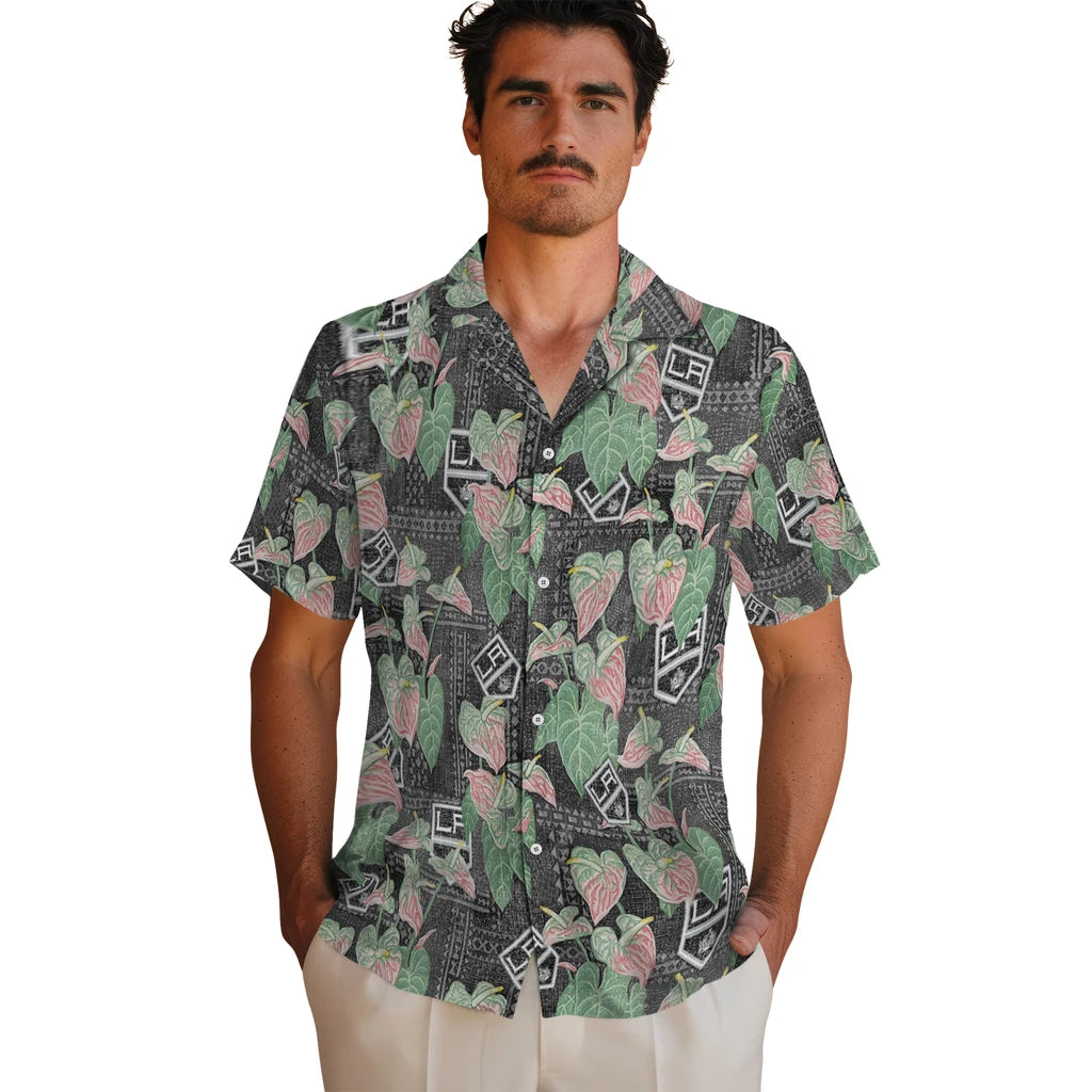Los Angeles Kings Hawaiian Shirt - Anthurium Overlay | Hula Hawaiian Shirts