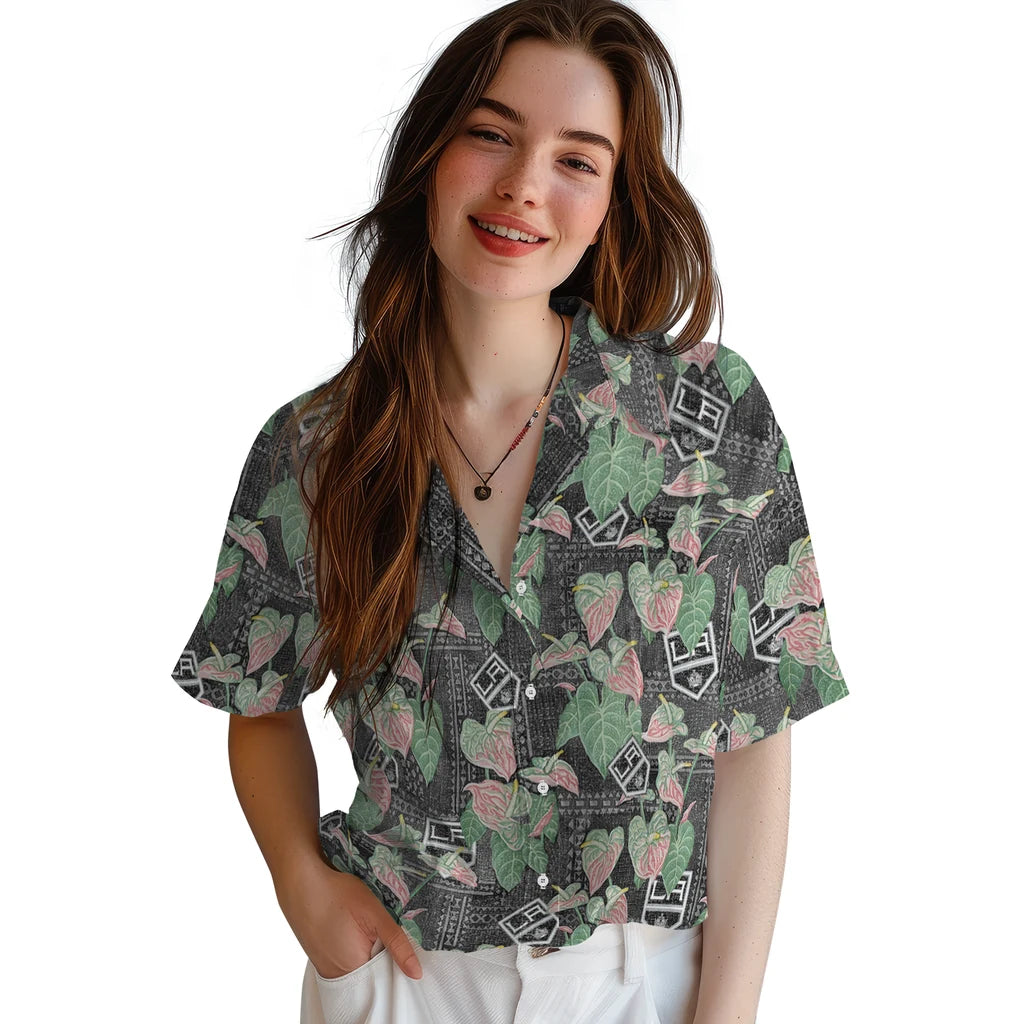 Los Angeles Kings Hawaiian Shirt - Anthurium Overlay | Hula Hawaiian Shirts