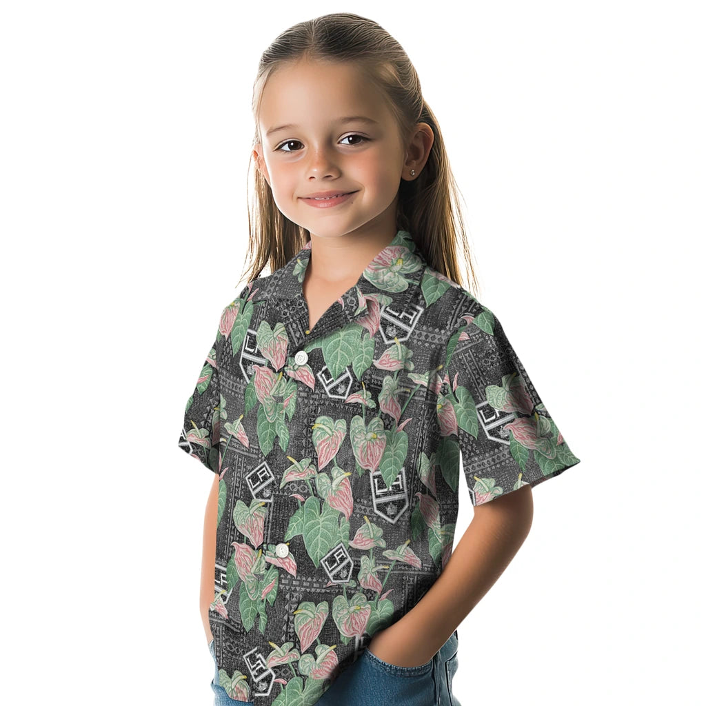 Los Angeles Kings Hawaiian Shirt - Anthurium Overlay | Hula Hawaiian Shirts