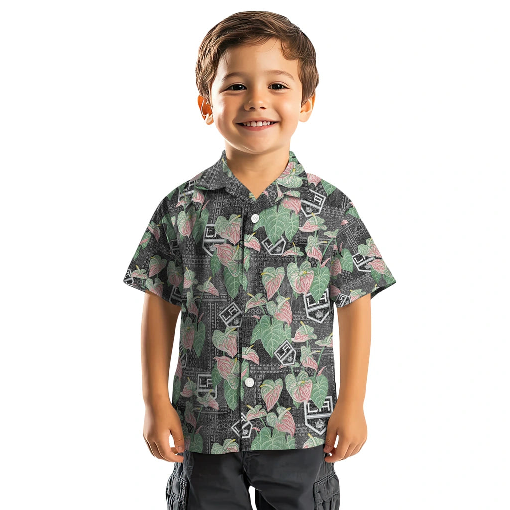 Los Angeles Kings Hawaiian Shirt - Anthurium Overlay | Hula Hawaiian Shirts