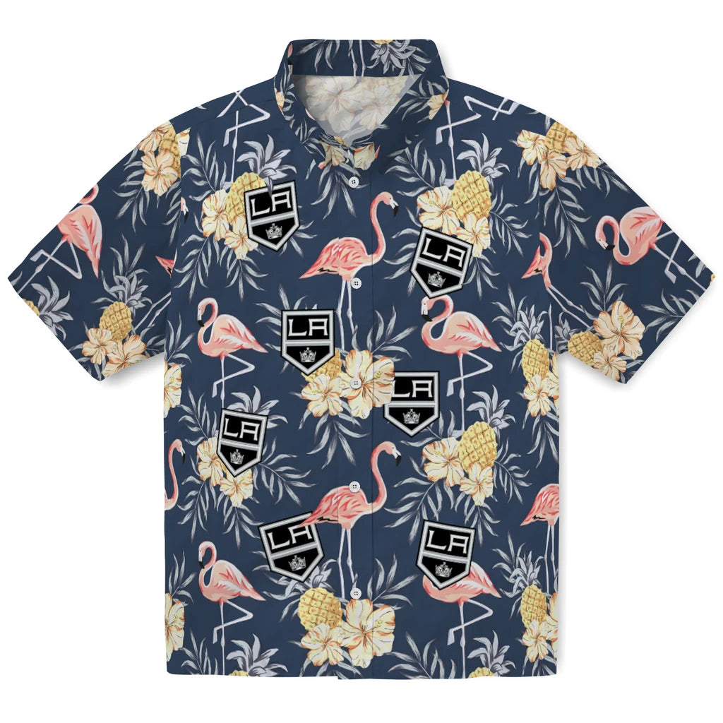 Los Angeles Kings Hawaiian Shirt - Flamingo Hibiscus | Hula Hawaiian Shirts