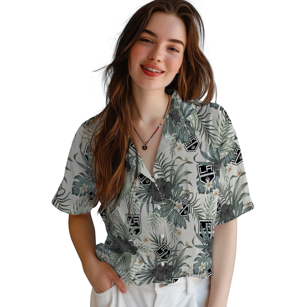 Los Angeles Kings Hawaiian Shirt - Hibiscus Designs | Hula Hawaiian Shirts