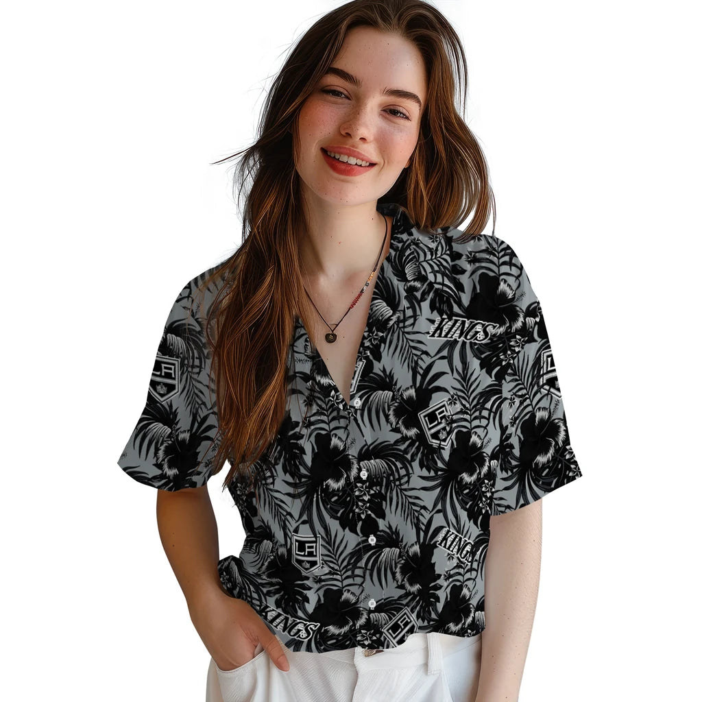 Los Angeles Kings Hawaiian Shirt - Hibiscus Exotic | Hula Hawaiian Shirts