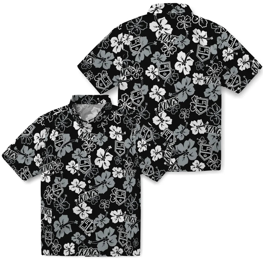 Los Angeles Kings Hawaiian Shirt - Hibiscus Flower Design | Hula Hawaiian Shirts