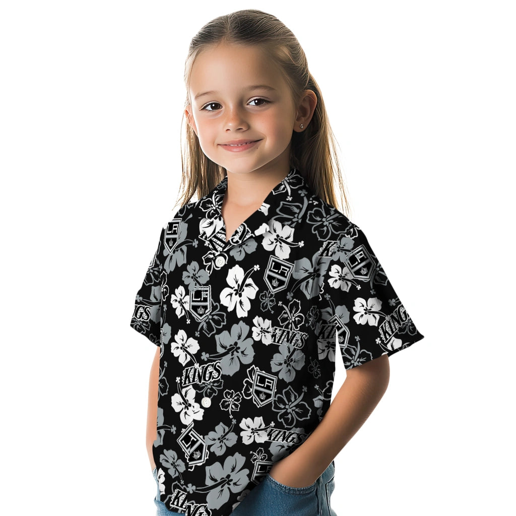 Los Angeles Kings Hawaiian Shirt - Hibiscus Flower Design | Hula Hawaiian Shirts