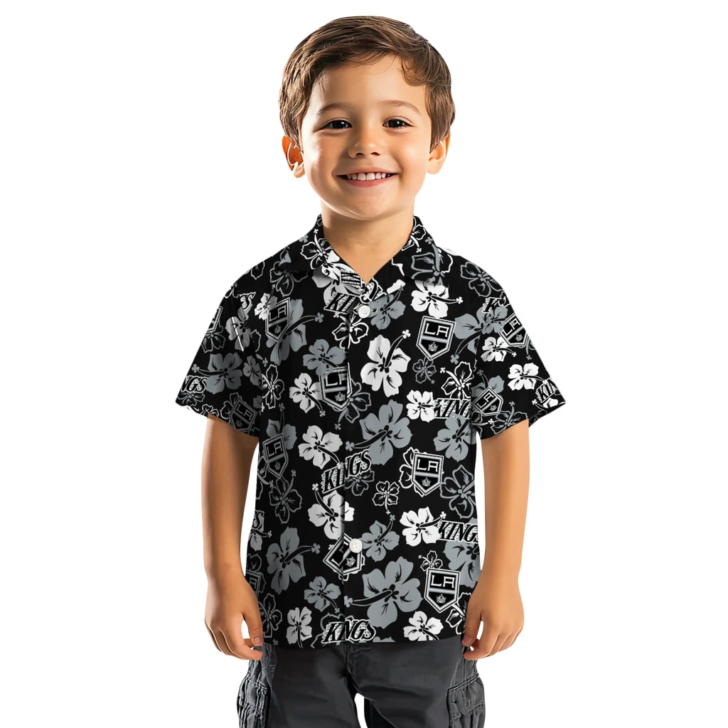 Los Angeles Kings Hawaiian Shirt - Hibiscus Flower Design | Hula Hawaiian Shirts