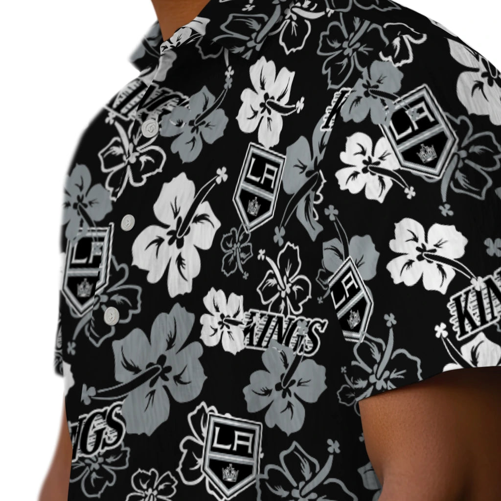 Los Angeles Kings Hawaiian Shirt - Hibiscus Flower Design | Hula Hawaiian Shirts