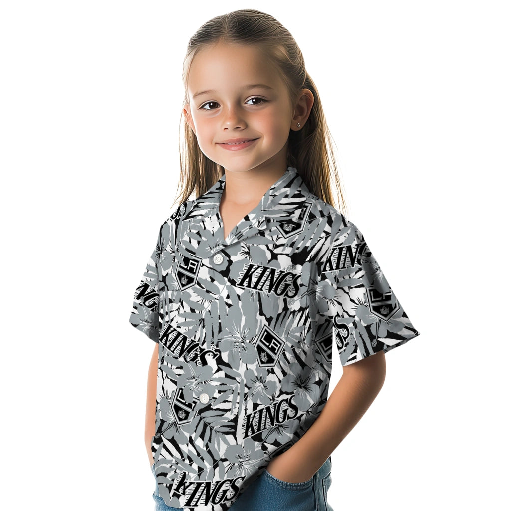 Los Angeles Kings Hawaiian Shirt - Hibiscus Overlay | Hula Hawaiian Shirts