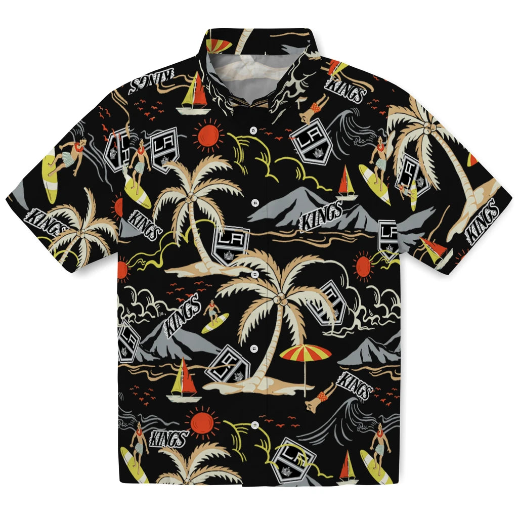 Los Angeles Kings Hawaiian Shirt - Palm Tree Island | Hula Hawaiian Shirts