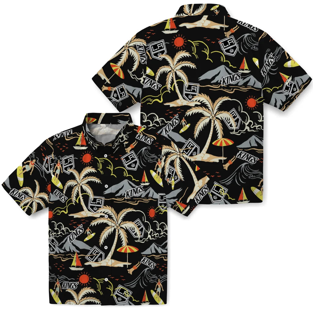 Los Angeles Kings Hawaiian Shirt - Palm Tree Island | Hula Hawaiian Shirts