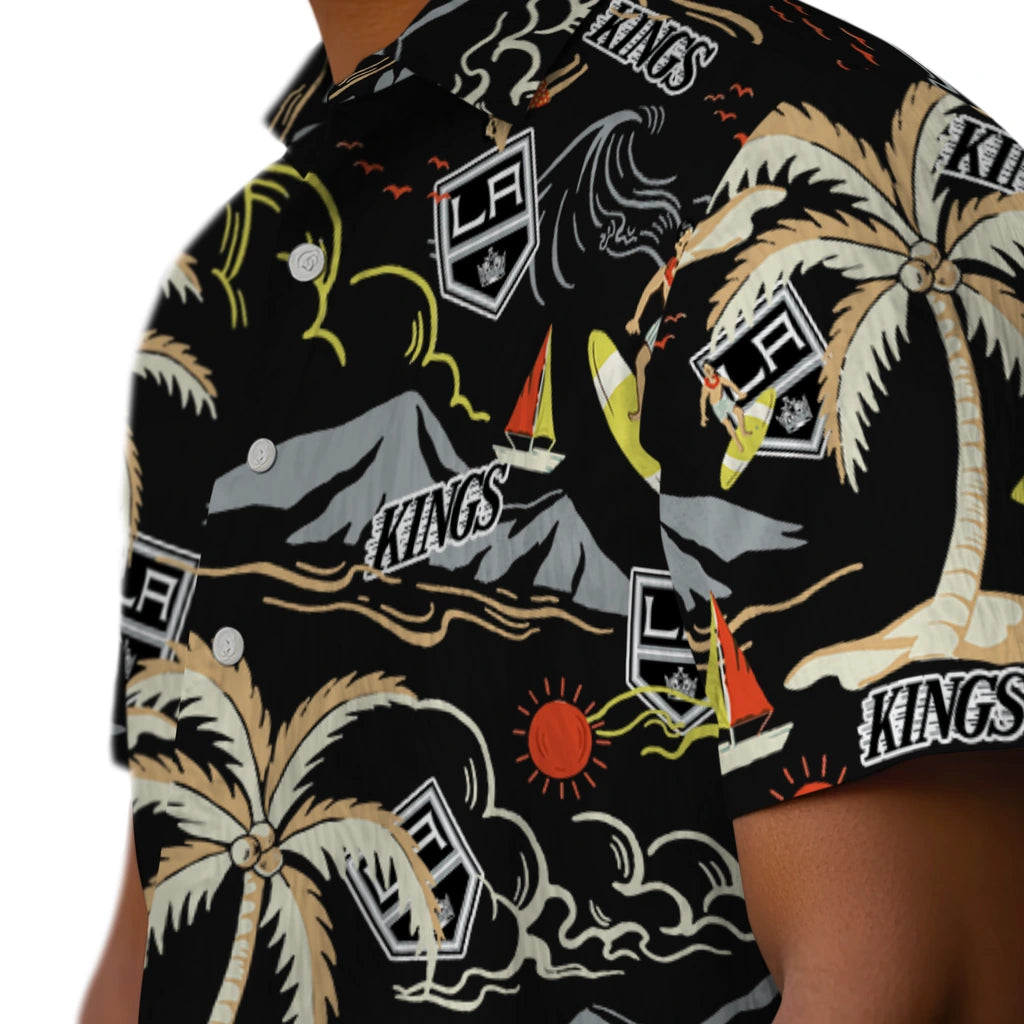 Los Angeles Kings Hawaiian Shirt - Palm Tree Island | Hula Hawaiian Shirts