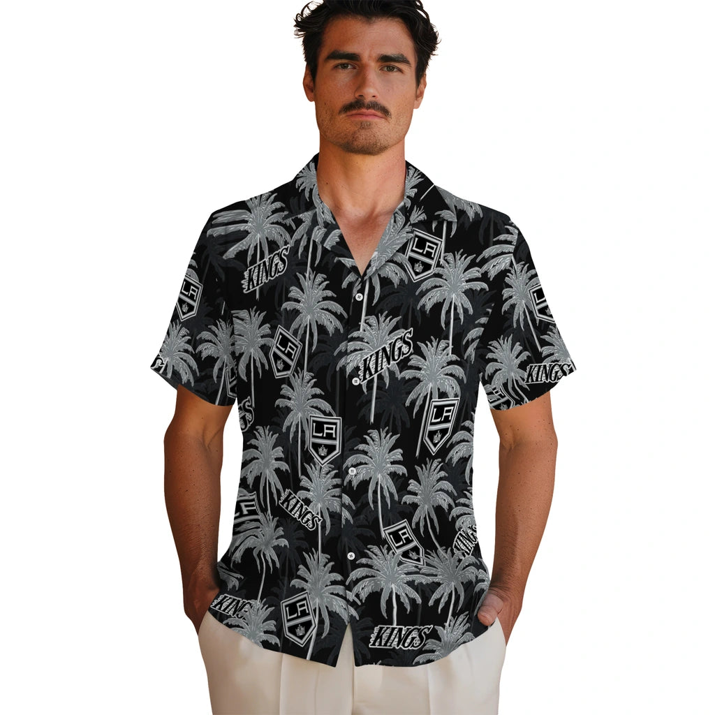 Los Angeles Kings Hawaiian Shirt - Palm Tree Motif | Hula Hawaiian Shirts