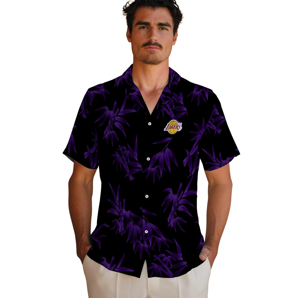 Los Angeles Lakers Hawaiian Shirt - Bamboo Branches | Hula Hawaiian Shirts