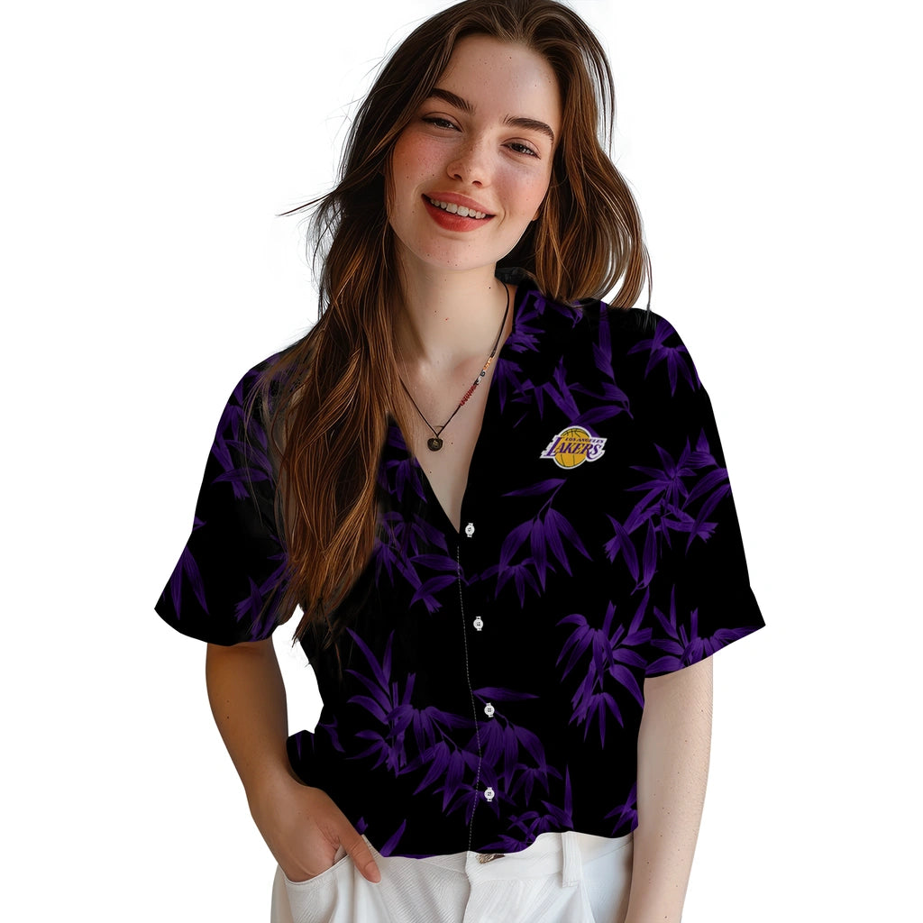 Los Angeles Lakers Hawaiian Shirt - Bamboo Branches | Hula Hawaiian Shirts