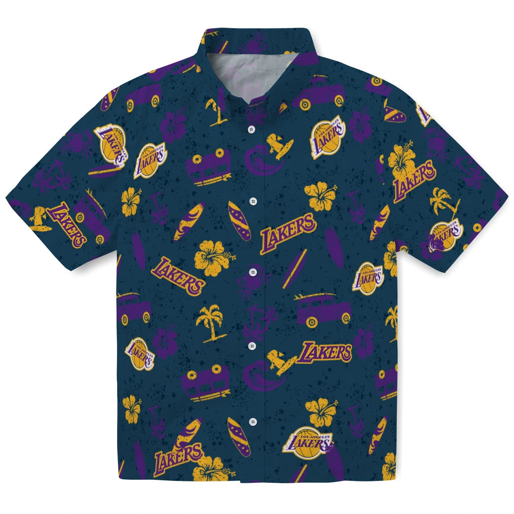 Los Angeles Lakers Hawaiian Shirt - Beach Vibe | Hula Hawaiian Shirts
