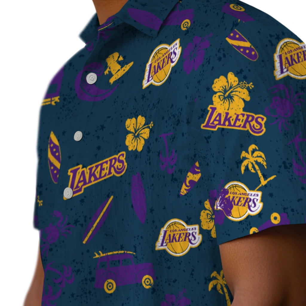 Los Angeles Lakers Hawaiian Shirt - Beach Vibe | Hula Hawaiian Shirts