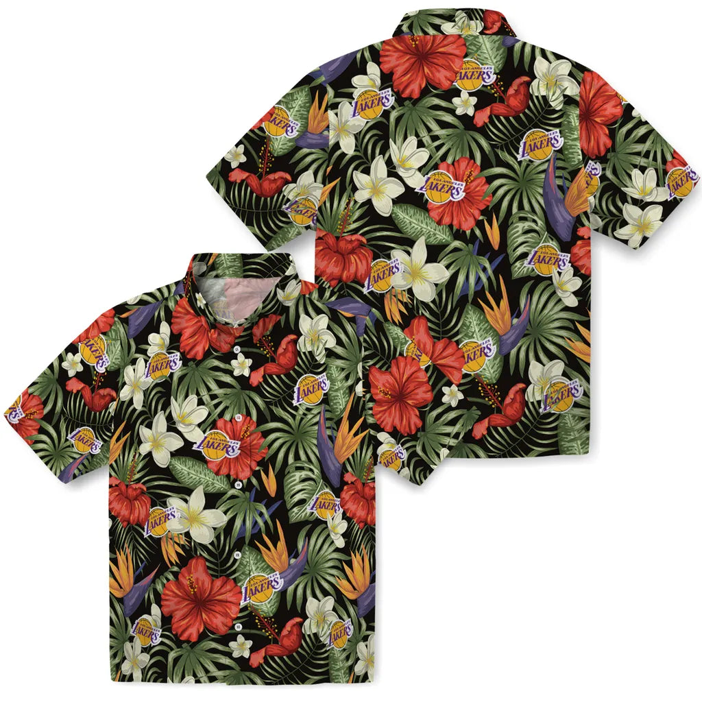 Los Angeles Lakers Hawaiian Shirt - Hawaii Floral Hibiscus | Hula Hawaiian Shirts