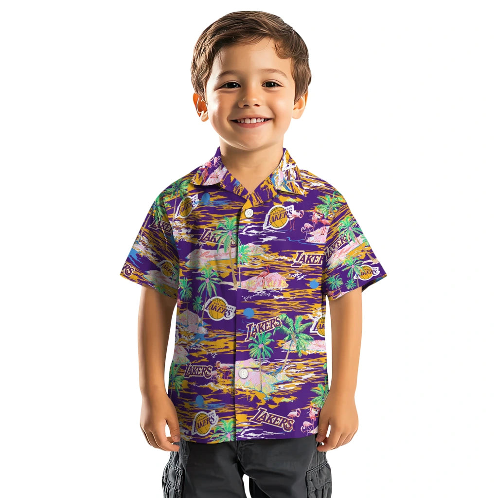 Los Angeles Lakers Hawaiian Shirt - Hawaii Island | Hula Hawaiian Shirts
