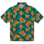 Los Angeles Lakers Hawaiian Shirt - Hibiscus and Palm Leaves | Hula Hawaiian Shirts