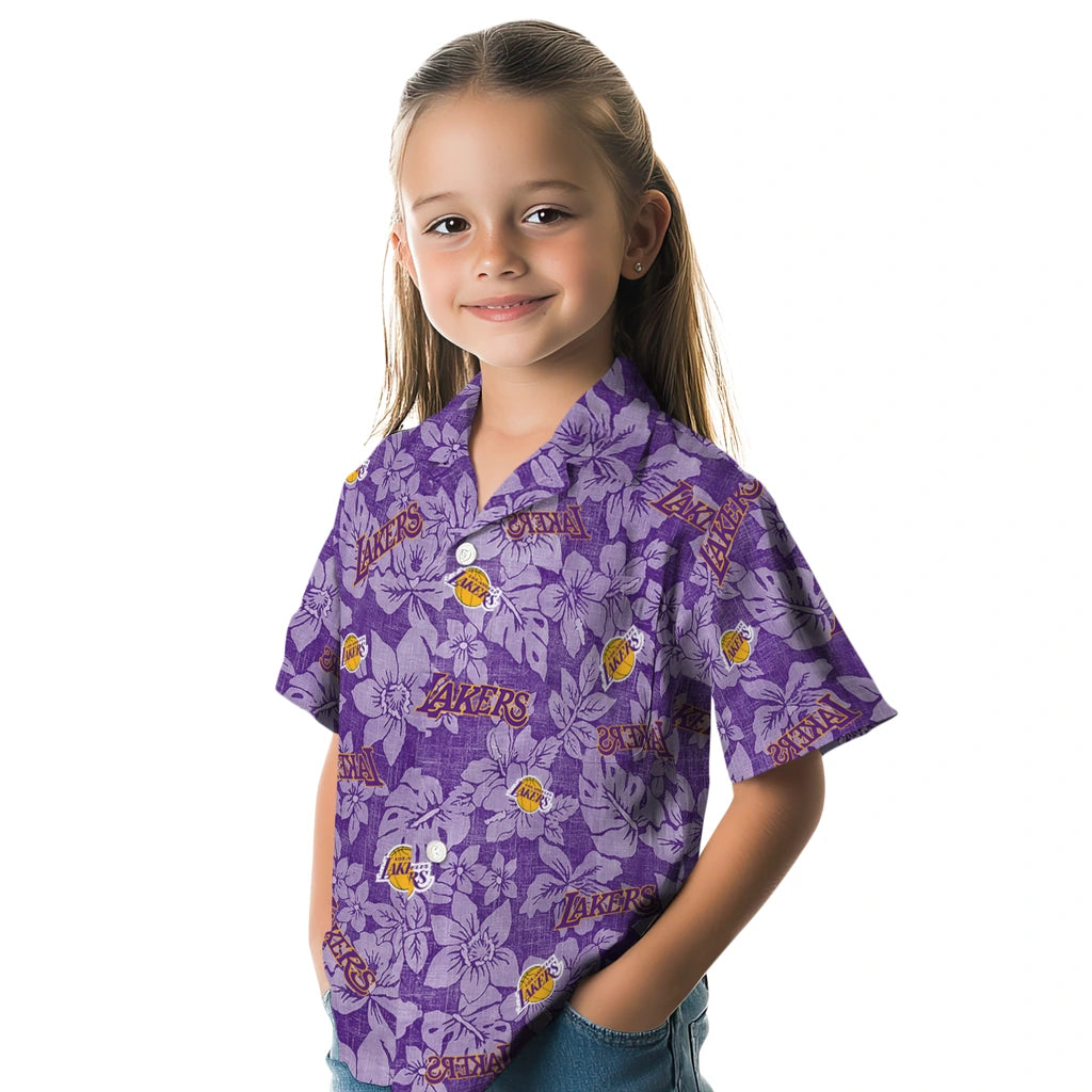 Los Angeles Lakers Hawaiian Shirt - Hibiscus Oasis | Hula Hawaiian Shirts