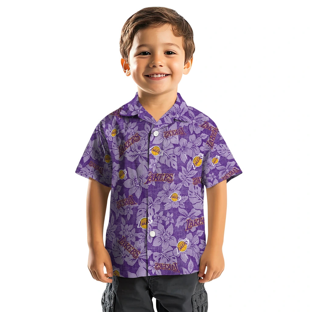 Los Angeles Lakers Hawaiian Shirt - Hibiscus Oasis | Hula Hawaiian Shirts