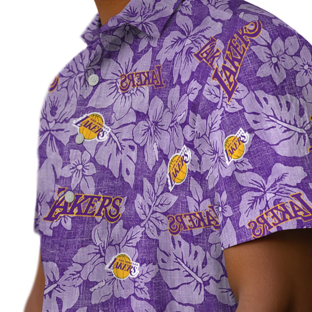 Los Angeles Lakers Hawaiian Shirt - Hibiscus Oasis | Hula Hawaiian Shirts