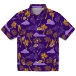 Los Angeles Lakers Hawaiian Shirt - Palm And Clouds | Hula Hawaiian Shirts